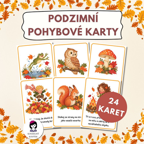 Podzimní pohybové karty pro děti
