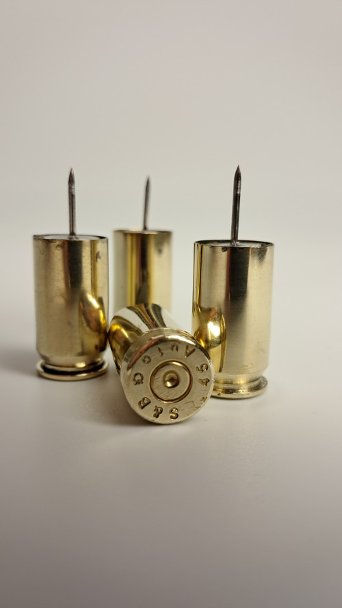 Přípínáček/špendlík z nábojnice .45 AUTO