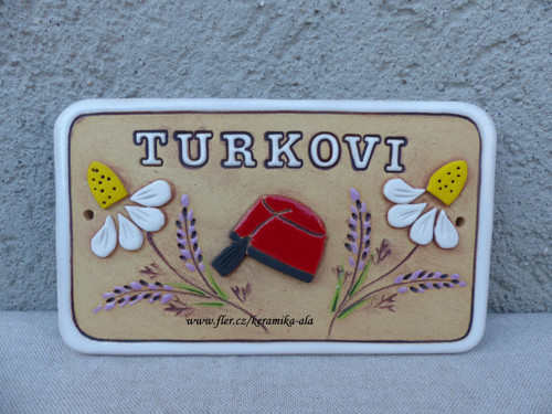 Keramická jmenovka na přání/ na objednávku