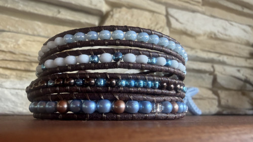 Náramek Wrap Bracelet v hnědo - modré
