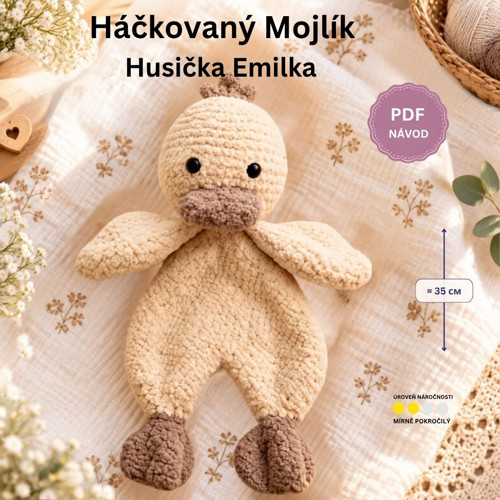 PDF návod: Háčkovaný mojlík Husička Emilka