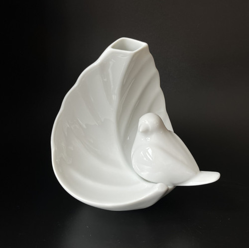 Tirschenreuth Porcelánová váza s ptáčkem 13.5 cm