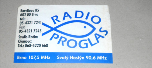 Reklamní SAMOLEPKA • Radio Proglas