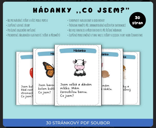 Hádanky "Co jsem?" - PDF soubor ke stažení