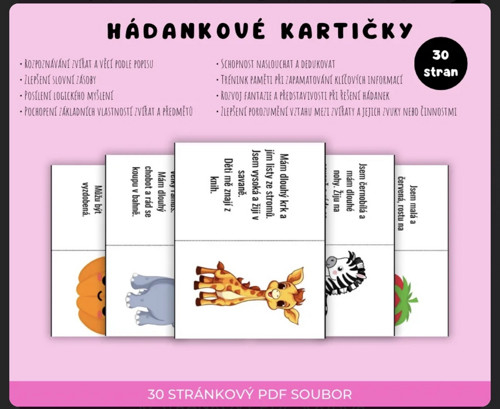 Hádankové kartičky - PDF soubor