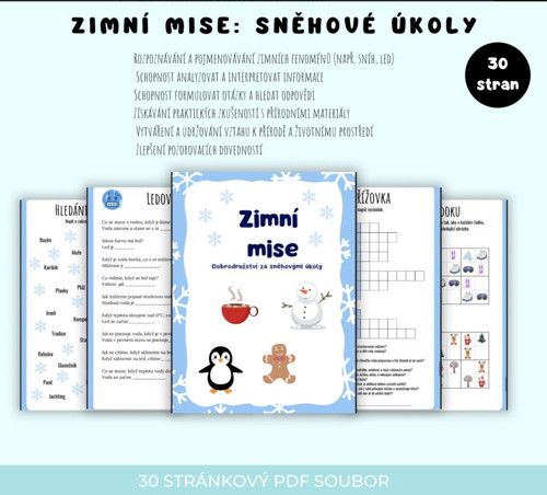 Zimní mise: sněhové úkoly - 1. stupeň - PDF soubor