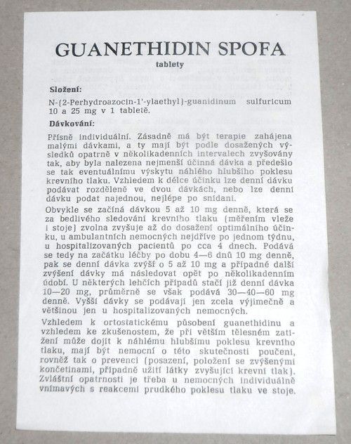 Příbalový LETÁK • Guanethidin Spofa