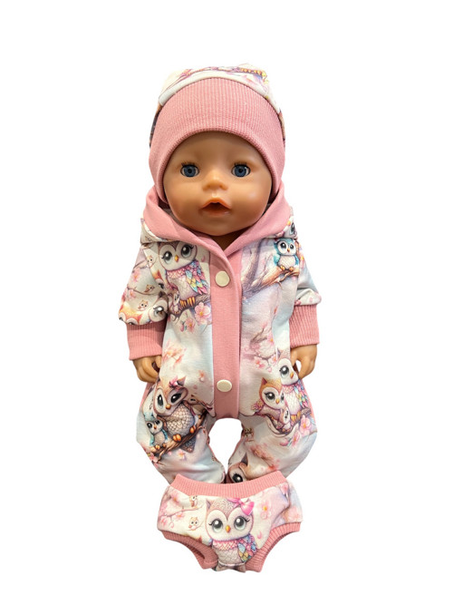 Overal s čiapočkou pro BABY BORN - 43 cm, sova