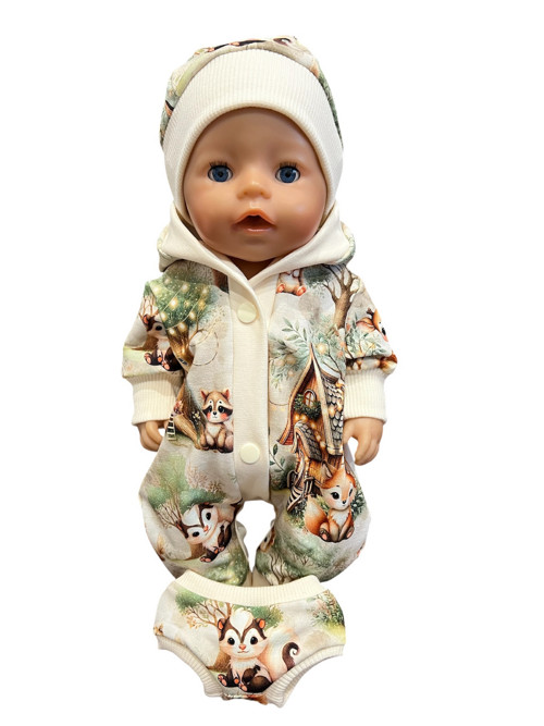 Overal s čiapočkou pro BABY BORN - 43 cm, les