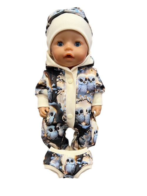 Overal s čiapočkou pro BABY BORN - 43 cm, sova