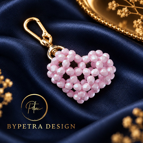 Rose Heart Blush, 3D přívěsek na kabelku a klíče