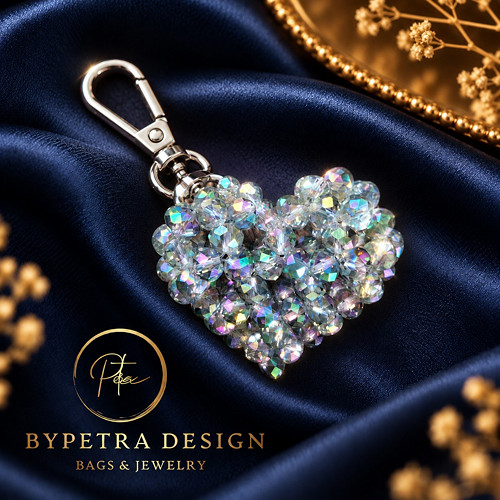 Crystal Heart Grande– 3D přívěsek na kabelku,klíče