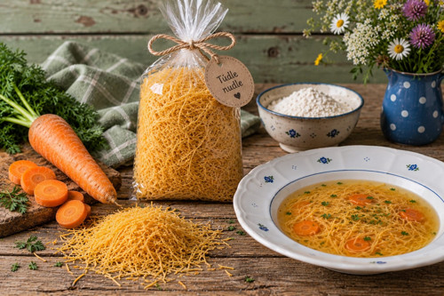 Mrkvové nudle polévkové 2mm, 300g
