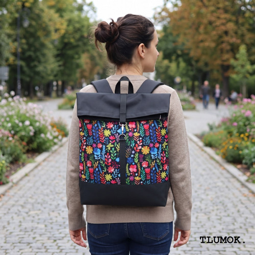 Tlumok nepromokavý na zip - Barevné květy