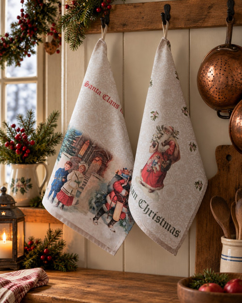 Vánoční utěrky – Victorian Christmas, komplet 2 ks