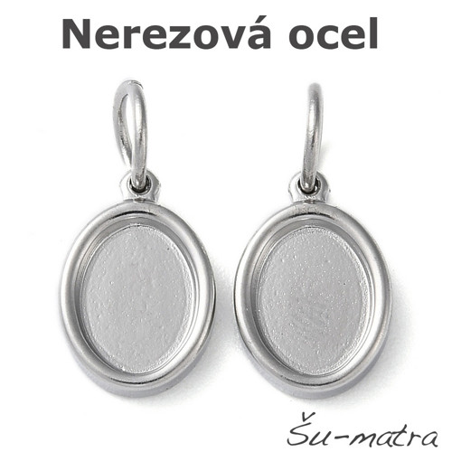 Přívěsek s lůžkem 8x6 mm z nerez oceli