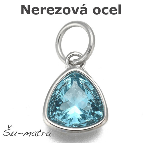 Přívěsek z nerezové oceli s krystalem CZ