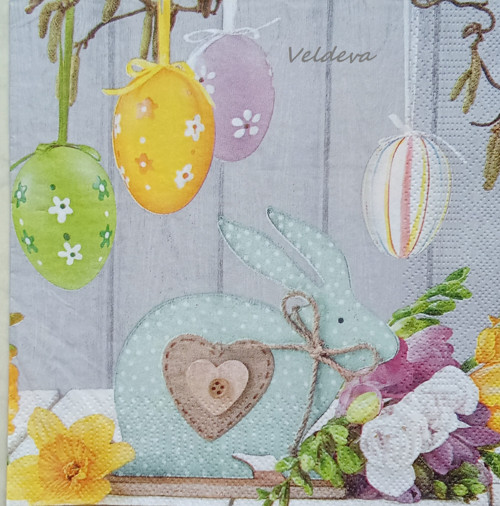"Zajíček" ubrousek z papíru na decoupage