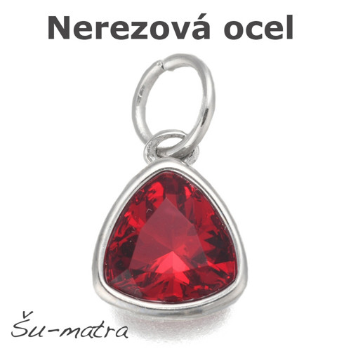 Přívěsek z nerezové oceli s krystalem CZ