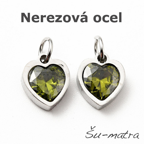 Přívěsek z nerezové oceli s krystalem CZ