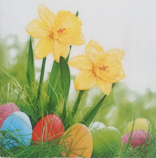 "Narcisy" ubrousek z papíru na decoupage