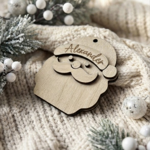 Dřevěná 3D jmenovka se jménem na přání - Santa