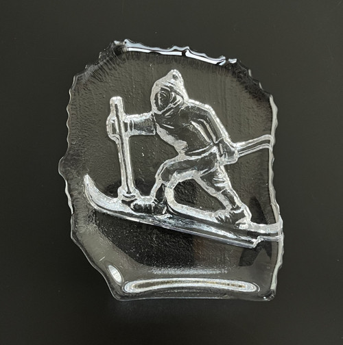 Těžítko Lyžař 13x10x3.5 cm, váha 1 kg, Scandi styl