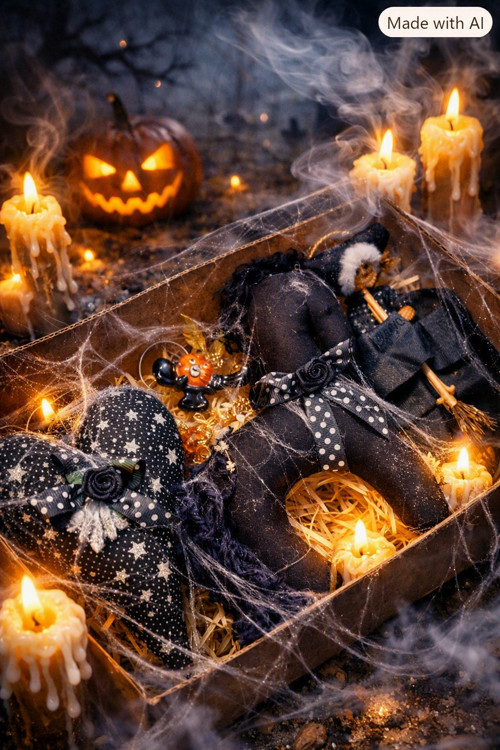 Halloweenská sada s čarodějnicí