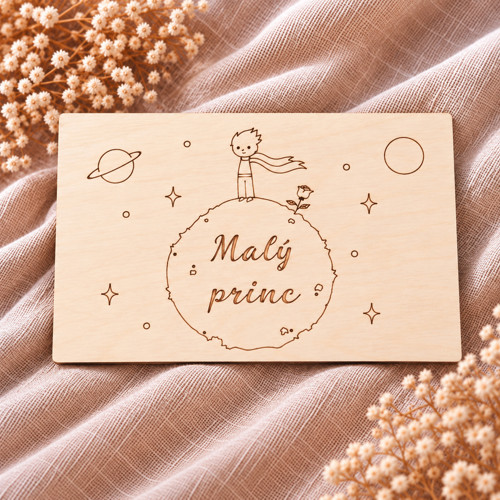 Dřevěná pohlednice - Malý princ