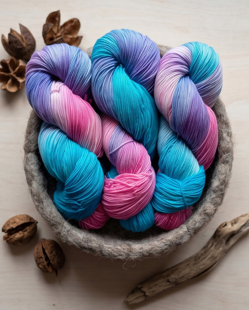 Ručně barvená příze - COTTON CANDY