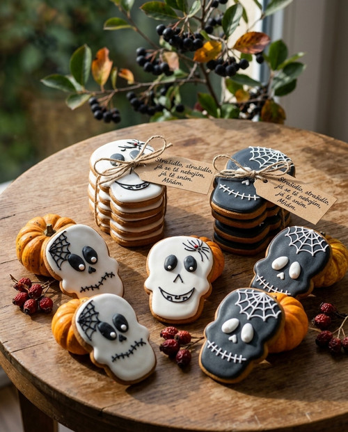 Halloween - lebka z perníku (Doprodej 8 kusů)