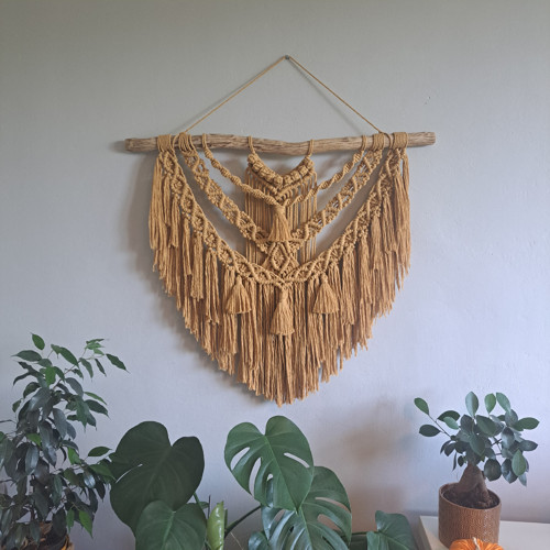 Velké makramé na zeď – Přírodní boho