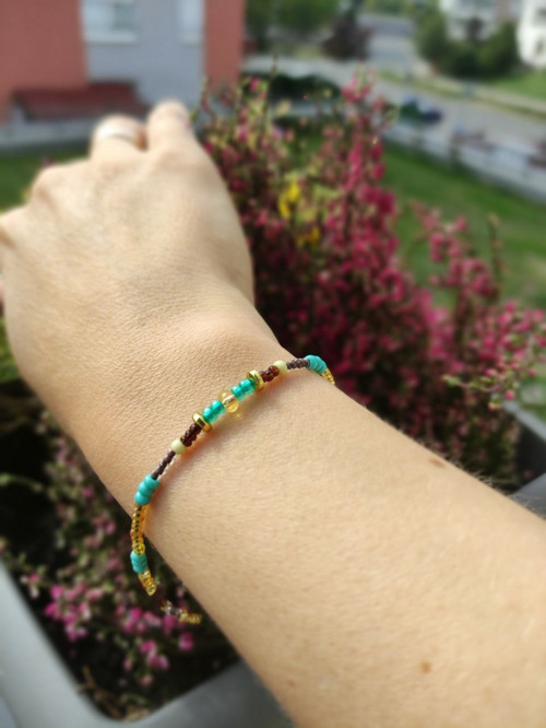 Podzimní jezero: náramek v boho stylu