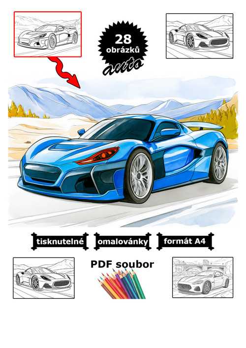 Auto4 - omalovánky k tisku — foto 1