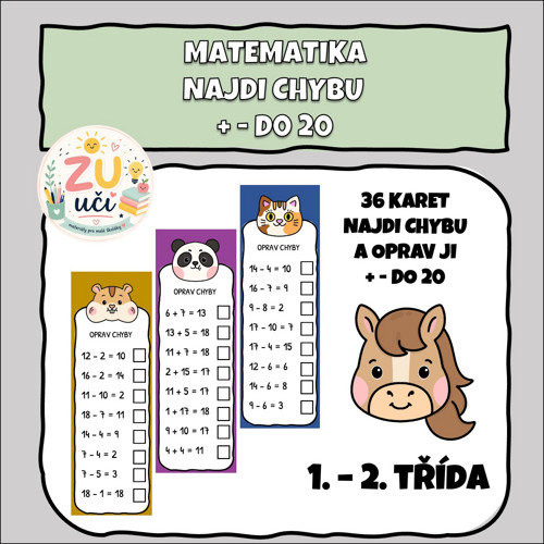 Najdi chybu - Sčítání a odčítání do 20