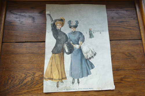 Nové Pařížské módy, barevná litografie, módní tisk