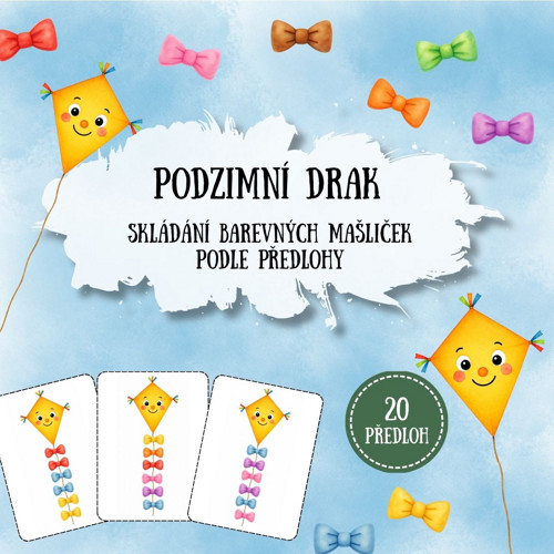 Podzimní drak - skládání barevných mašliček (PDF)