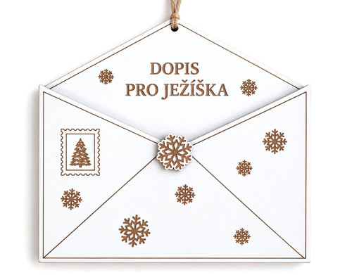 Dřevěná obálka na dopis pro Ježíška