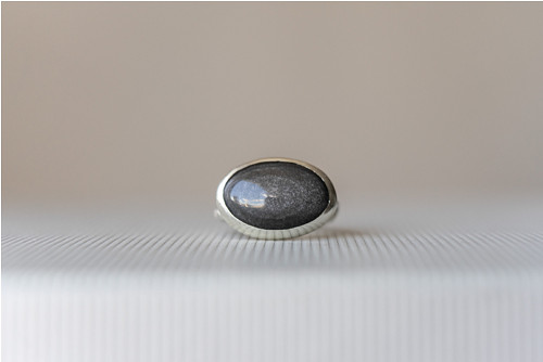 Prsten “Kosmos” - obsidián, Ag 925/1000 — foto 1