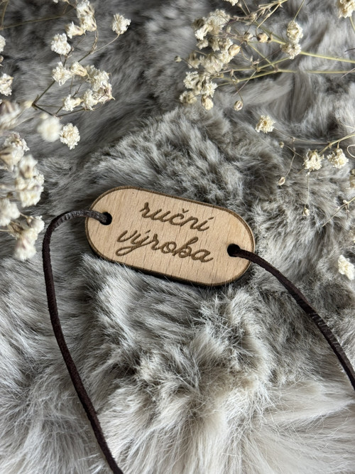 Dřevěný štítek RUČNÍ VÝROBA | handmade | OVÁL