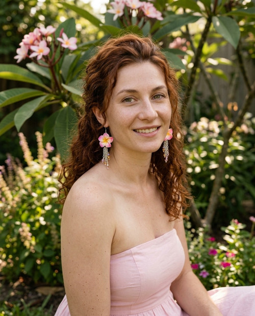 Liliový kvítek - náušnice