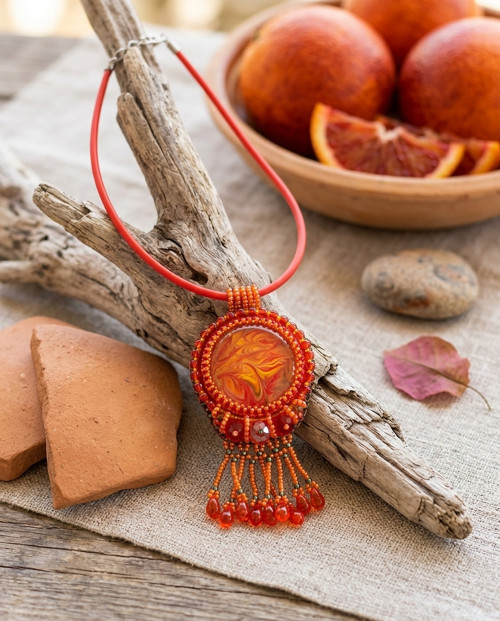 Red orange - náhrdelník