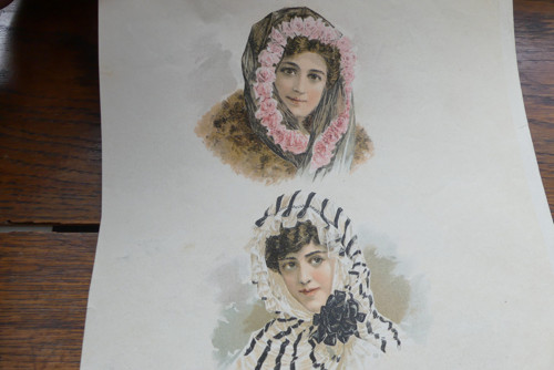 Nové Pařížské módy, barevná litografie, módní tisk