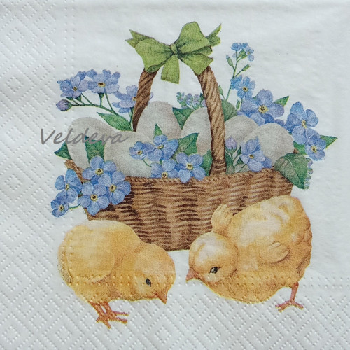 "Kuřátka" ubrousek z papíru na decoupage