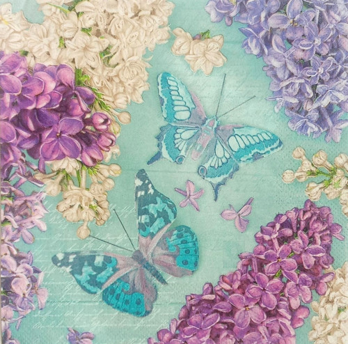 "Motýlci" ubrousek z papíru na decoupage