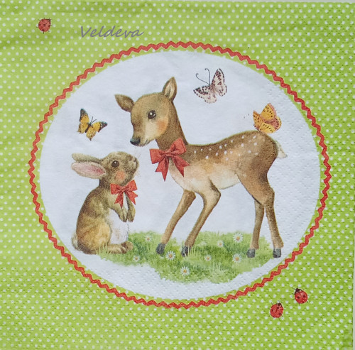 Ubrousek z papíru na decoupage "Zvířátka"
