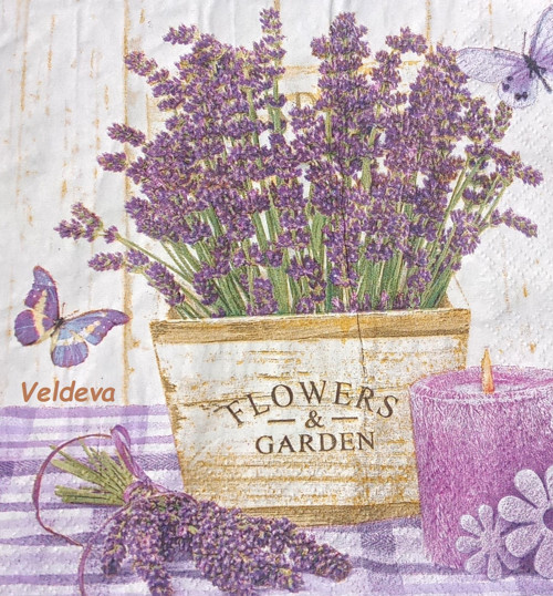 Ubrousek z papíru na decoupage "Levandule"