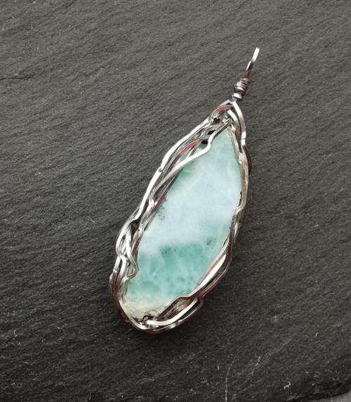 Larimar- přívěsek, chirurgická ocel