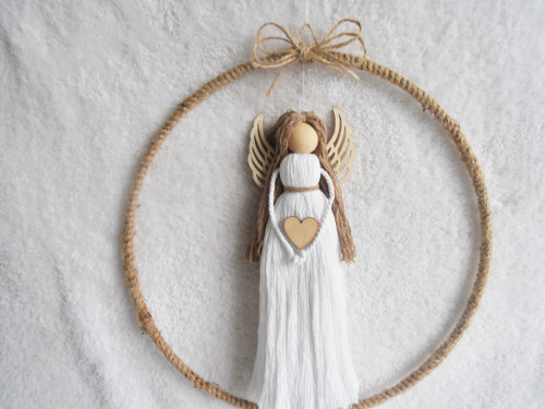 Macrame anděl velký v kruhu
