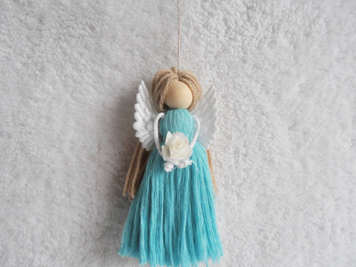 4 x macrame anděl tyrkysový
